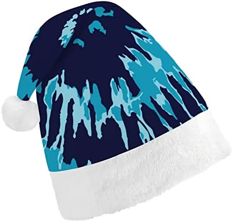 Dye de gravata azul marinho chapéu de natal chapéu de santa chapéus de Natal engraçados chapéus