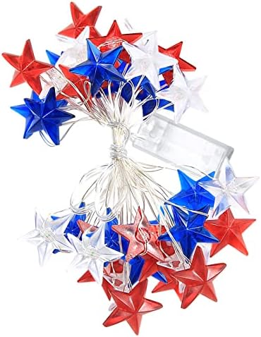 LEDS USA STAR com luzes de cordas dos EUA 4 de julho do dia da independência Luzes decorativas LIVRES LUZES