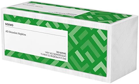 Brand - Solimo 1 -Ply Everyday Paper Guardy, branco, 300 contagem