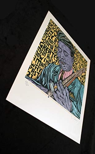 Muddy Waters Poster Silkscreened Retrato Signado Edição de 150 Gary Houston