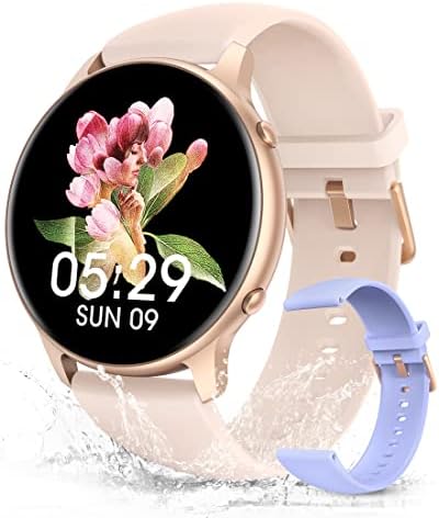Niuffit Smart Watches for Women, rastreador de fitness redondos/retangular Smartwatch para Android