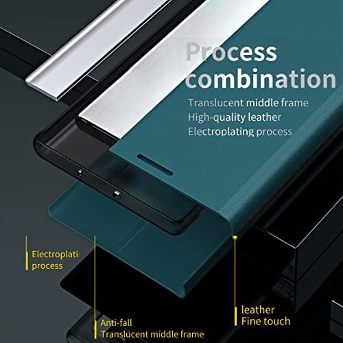 CCSmall Fin Slim Flip Case para Apple iPhone 14 Pro Max com Stand, Premium Business Pu Couro Couro Coloque