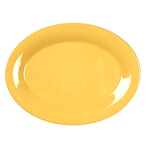 Yanco MS-212YL Mile Stone Oval Platter, 12 comprimento, 9 Largura, melamina, cor amarela, pacote de 12