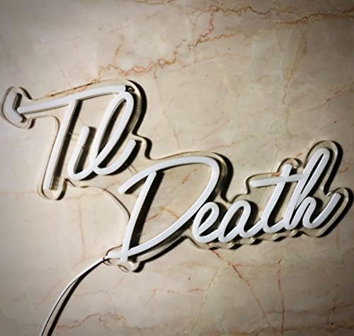 Liqi ™ 'Till Death Neon Sign, para decoração de festas de aniversário de noivado de casamento, decoração de