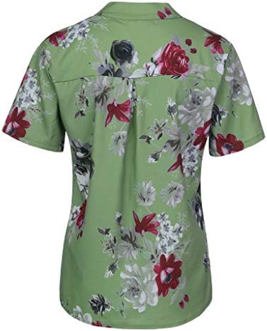 Tops de verão para mulheres 2023 Mulheres Casual Dandelion Prinha redonda de mangas curtas Camisa