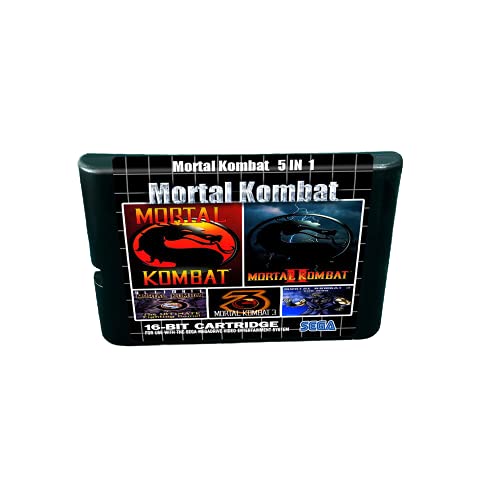 Aditi Mortal Kombat 5 em 1 - 16 bits Cartucho de jogos MD para Megadrive Gênesis Console