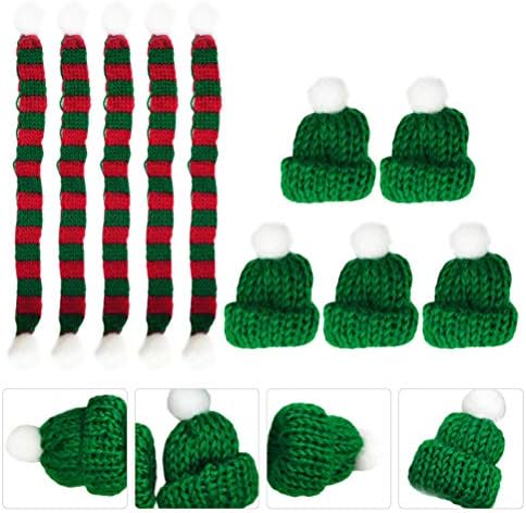 Decorações de Natal Ifundom 40 PCs elegantes mini cachecol e chapéu decoração de roupas de roupas de tração