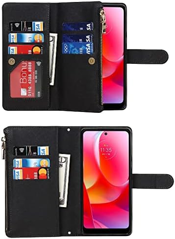 Jaorty Caso para Motorola Moto G Pure / Moto G Power / Moto G Play Case Wallet, [slots de 9 cartas]