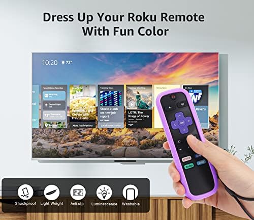 3Pack Case para Roku Remote, capa remota para Roku Voice Remote/Hisense/Tcl Roku TV Stick Stick, Silicone Universal
