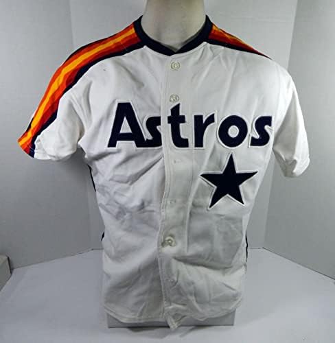 Houston Astros John Fishel 54 Game usou White Jersey 44 DP35514 - Jerseys de MLB usados ​​no jogo