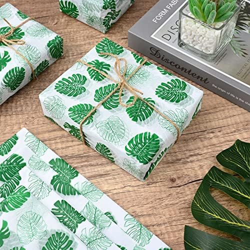 50 folhas de 28 * 20 polegadas de papel de seda de folhas de palmeira para embalagem de presentes, papel de papel