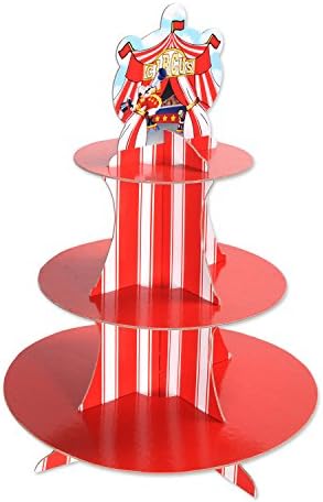 Kit de decorações de festas de grande circo com recuperação listrada, suporte de cupcake de tenda