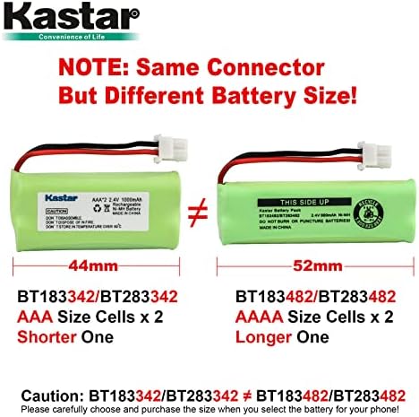 Substituição de bateria de 2 maconha KASTAR PARA VTECH LS6315 LS6325 LS6325-2 LS6325-3 LS63253 LS6325-4 LS63254