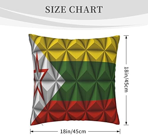 Pooedso Shan Estado Exército Nacional com Efeito Polígono Tampas de travesseiro de 18x18 polegadas de dupla face