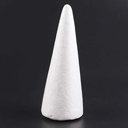 AMOSFUN Decoração de casa 30 cm de espuma branca DIY Cone crianças Acessórios de cone artesanal artesanal