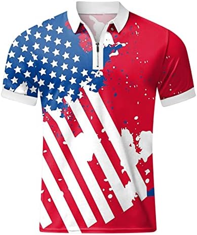 Ruiruilico mass de manga curta bandeira americana polos 2023 4 de julho de verão camisa casual t camisetas