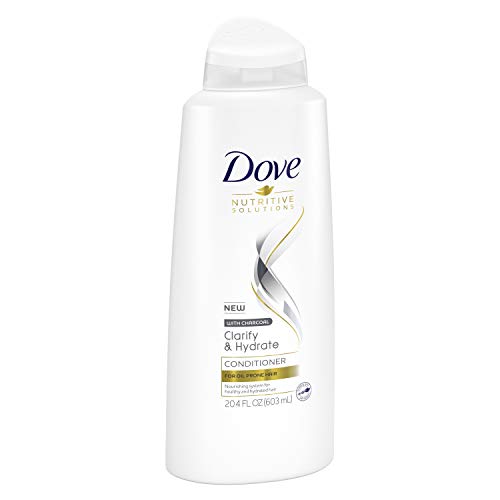 Soluções nutritivas para cabelos Dove Condicionador com carvão para cabelos propensos a óleo esclarecer e
