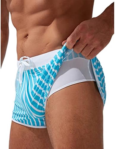 Roude de roupas íntimas masculinas calças de praia de duas camadas leves listras vertica