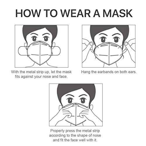 Lement 30pcs kn95 máscara facial de 5 camadas respirável com máscaras de segurança de poeira de copo de earlops