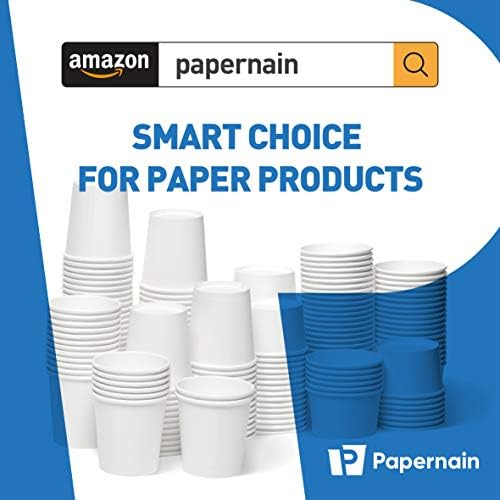 Papernana [6 onças, 50 contagens, PLA White] Copos de papel quente compostável