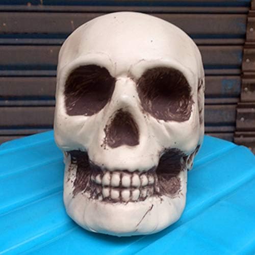 Luoem Decoração Scary Halloween plástico do crânio Propções de esqueleto realista estátua de halloween