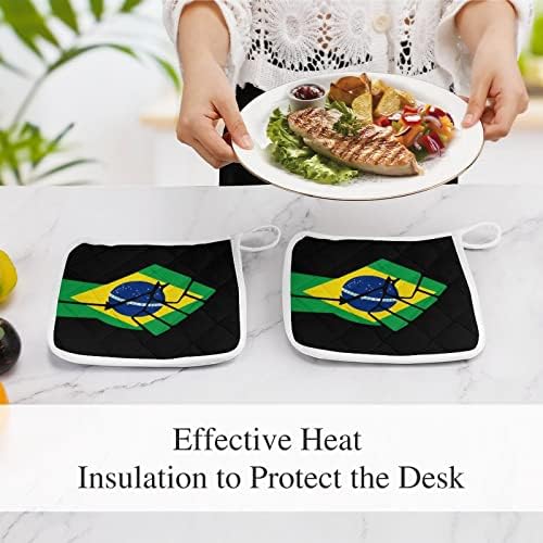 Portadores de maconha de resistência à bandeira do Brasil para o forno de batedeira resistente ao calor da cozinha