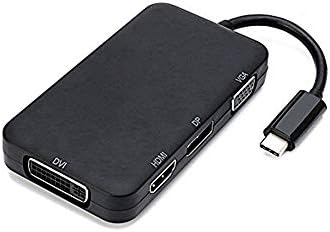 4 em 1 USB-C USB 3.1 para HDMI Digital AV DVI VGA DP Displayport Adaptador, 0,2m