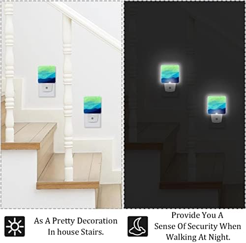 Rodailycay sensor leve à noite Pintura a óleo Landscape, 2 pacotes de luzes noturnas se conectam na parede, luz