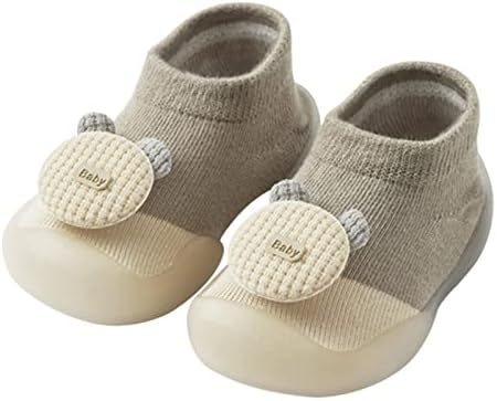 Bearbay Baby Socks Sapatos Sapatos de borracha Sole não esquiadora chinelo interno para crianças recém-nascidas