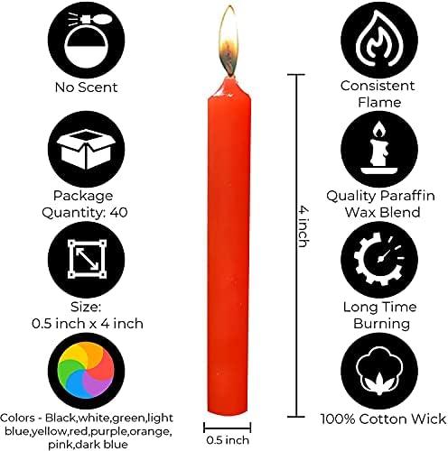 Dinil - 20 Velas de feitiço / carrilhão de cores variadas - Mini velas premium para rituais, oração, aniversários,