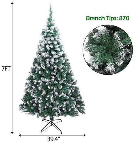 Spray de 7 pés de 7 pés de 7ft Árvore de Natal de PVC para casa, escritório, decoração de festa com 870 galhos de