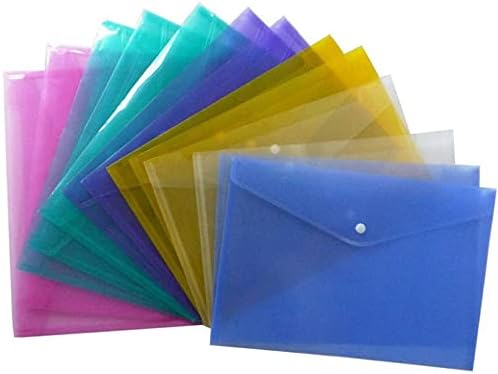 1pcs envelopes plásticos A4 Pasta de documentos claros com fechamento SNAP para a escola? Office