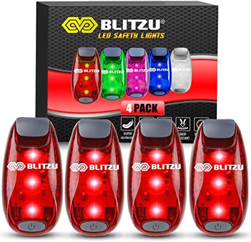 Blitzu 4 Pack LED Light Lights Gear para crianças, mulheres e homens. Ótimo para luz traseira de bicicleta,