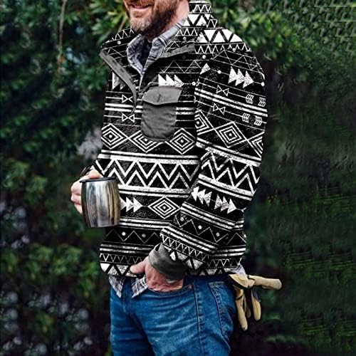 Moda de lâmpada de suéter masculino, com botões de bolsos aztec suéteres divertidos zíppe de suéteres em
