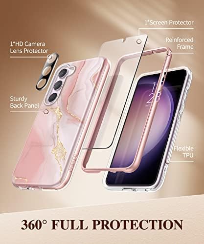 GVIEWIN Compatível com Samsung Galaxy S23 Plus Caso 6.6 2023, [4 em 1 Proteção de corpo inteiro] [Testada de gota