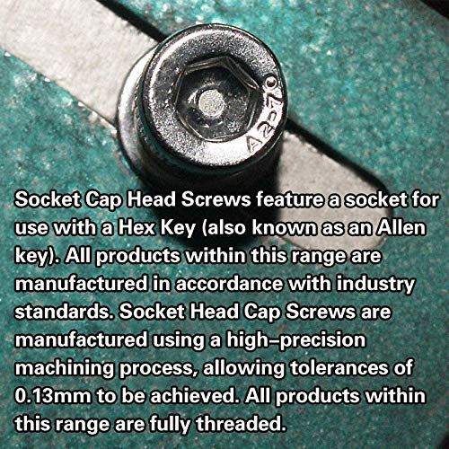 M8-1.25 x 12mm Métrica dos parafusos da tampa da cabeça, acionamento de soquete Allen, aço inoxidável