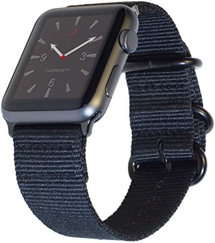 Carterjett Nylon extra grande compatível com Apple Watch Band 45mm 44mm 42mm XL Black Substituição