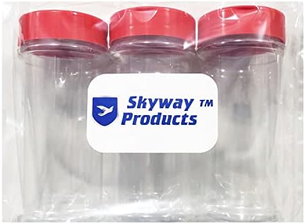 Skyway Supreme 12 oz Clear Spice Garrafas de tempero Jarros - Conjunto de tampa de 3 - FLAP COM SHAKER
