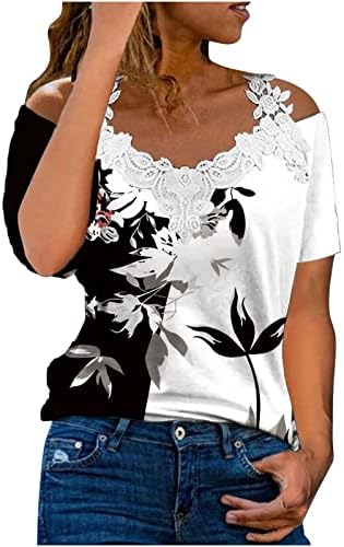Manga curta adolescente de ombro floral em camisola colorblock estampa de flor slim túnica blusas camisole