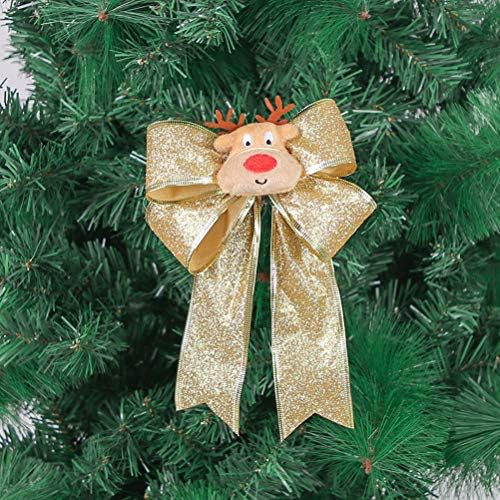 Besportble 3pcs estilo de natal arco natal decoração de árvores embrulhando decorações de bricolage