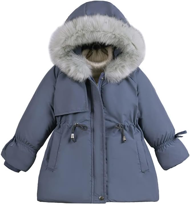 Crianças crianças meninas meninas inverno quente espesso de manga longa com casaco com capuzes de casaco