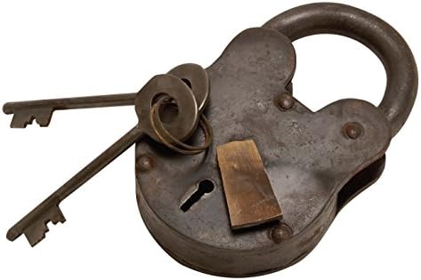 DeCo 79 Brass Lock and Key, 1 x 3 x 2 , cinza escuro