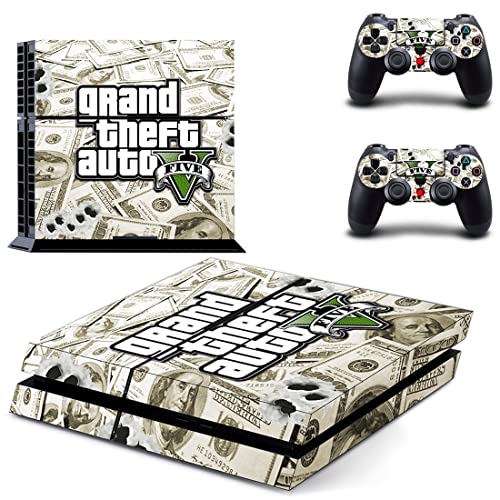 Game Grand Gta GTA Roubo e Bauto PS4 ou PS5 Skin Stick para PlayStation 4 ou 5 Console e 2 Controllers
