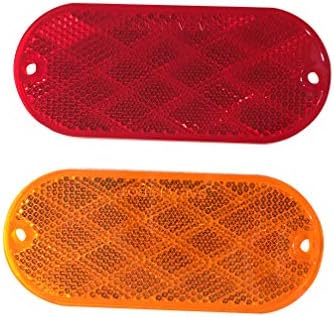 Maxxhaul 50016 refletores ovais de 20 pacotes 10 vermelho - 10 âmbar adesivo ou montagem de broca