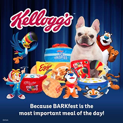 Kellogg's for Pets 6 ”Froot Loops Plush Squeak Toy Dogs | Produtos PET oficialmente licenciados |