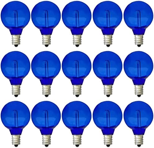 Montas 15 pacote G40 LED Blue LED BULS DE SUBSTITUIÇÃO DE NASTRO 1W Survendo lâmpadas G40 Globe para lâmpadas
