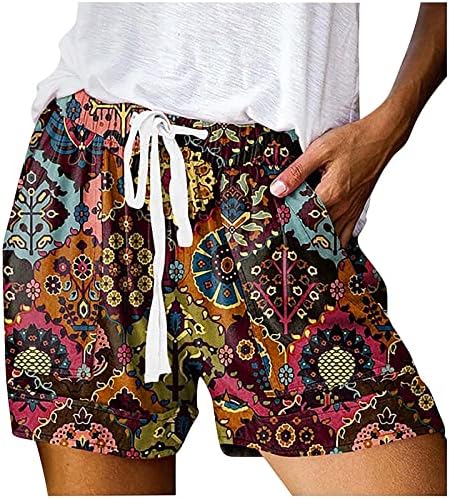 Shorts de verão wpoumv para mulheres shorts elásticos de cordão de cordão