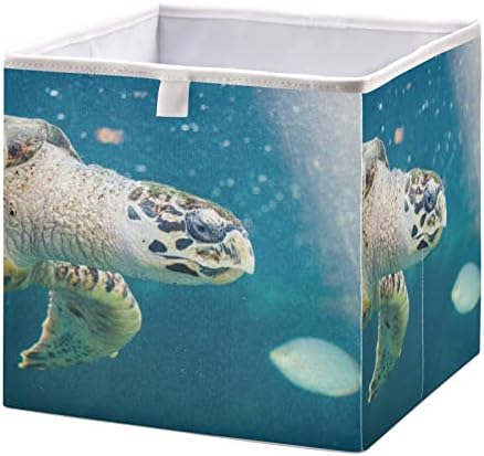 Emelivor Animais fofos Cubos de armazenamento de cubos de tartaruga lixeiras colapsáveis ​​cestas de brinquedos