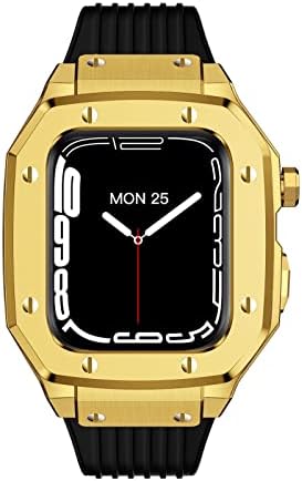 Houcy Loy Watch Case Strap for Apple Watch Series 7 6 5 4 SE 45mm 42mm 44mm Modificação de quadro