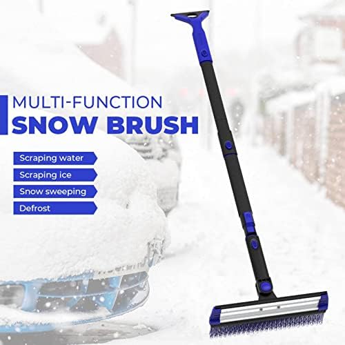 Brush de neve de carro Na, pincel de neve de espuma retrátil de 4 em 1, limpeza de pára -brisa, 270 ° de